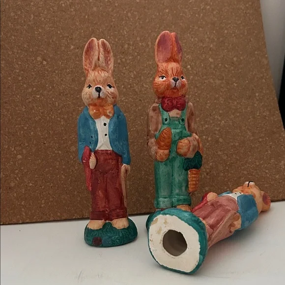 Colorful Rabbit Figurines Trio - Picture 2 of 3